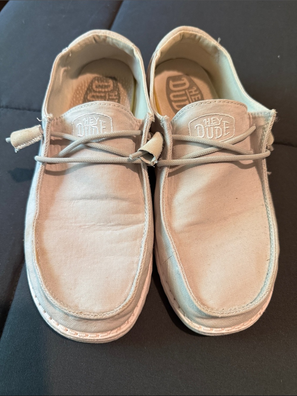 Wendy Slub Canvas Hey Dude Women's Slip-On Loafers in Light Gray - Picture 6 of 11